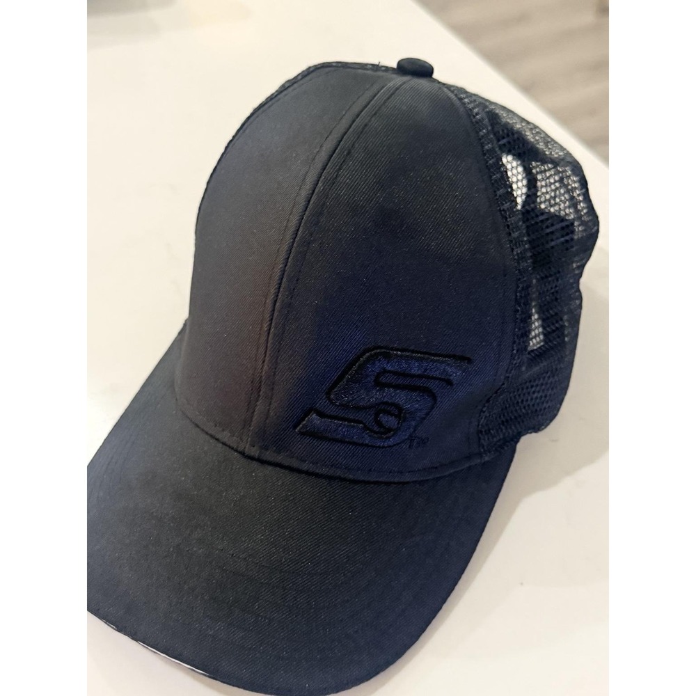 Snap-On Trucker Hat Mens OSFM Black Good Mesh Back Embroidered Logo Snapback - Picture 4 of 7